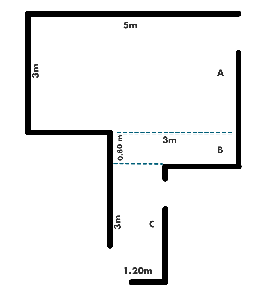 Exemplo de cálculo de área irregular